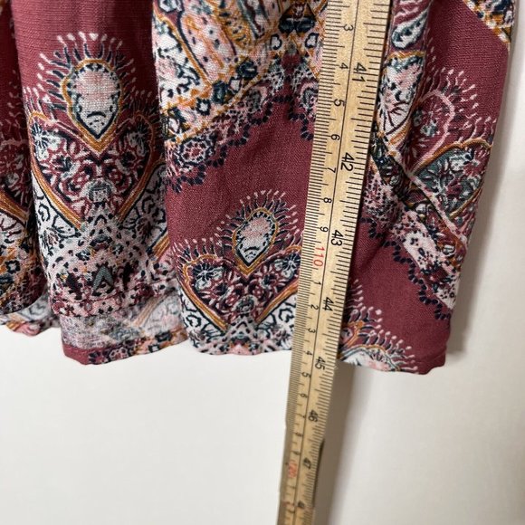 Knox Rose Boho Midi Dress Size XS Red Bohemian Peasant - Picture 12 of 12